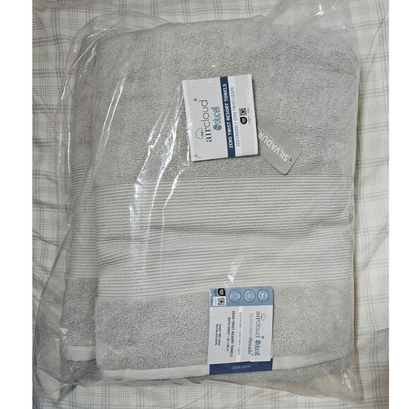 NWT Modern Threads 2-Pack Air Cloud Oversized Resort Bath Towels, Soft Gray - Picture 2 of 11
